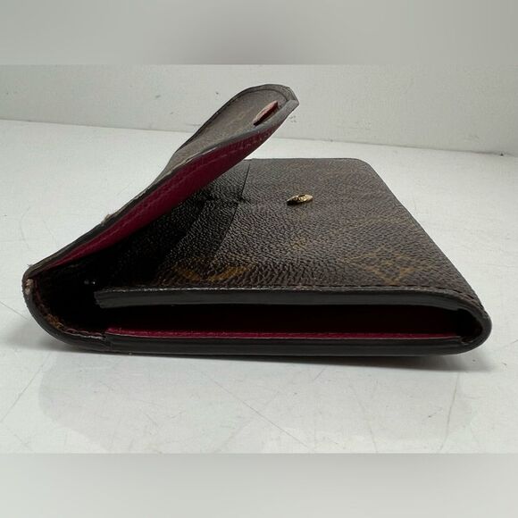 Louis Vuitton Brown Monogram Canvas Red Emilie Wallet - Picture 6 of 8